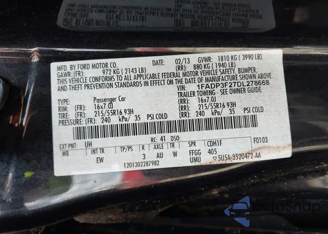 2013 Ford Focus Se z USA, uszkodzony, nr VIN 1FADP3F27DL278668